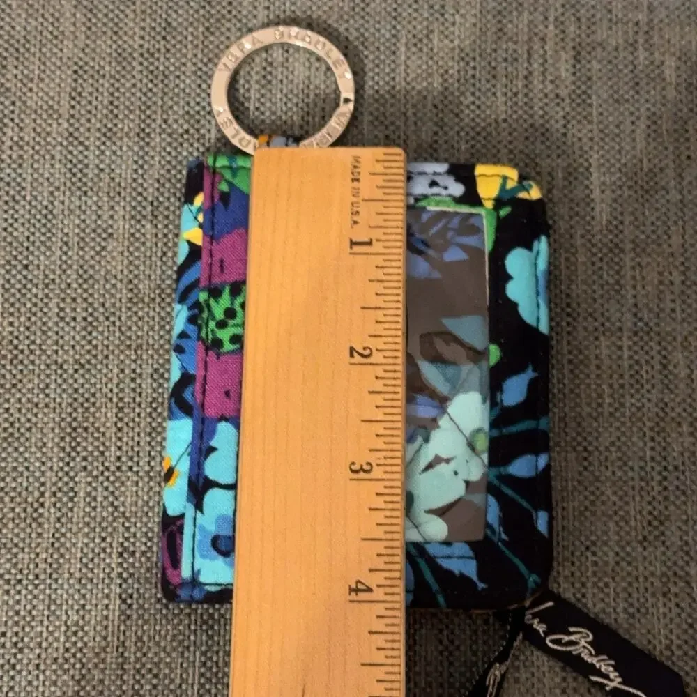 Vera Bradley Card Wallet Womens Multicolor Floral Quilted Key Ring ID Case